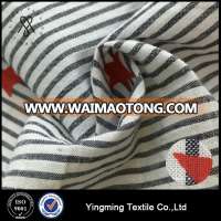 Striped cotton rayon yarn-dyed printed shirting fabric, for fashion garments,shirt,suits, dress, skirt, blouses, wedding