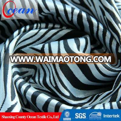 polyester/metallic material jacquard zebra print fabric